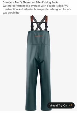 Brand New Grundens Men's Shoreman PVC Fishing Bib Pants / Trousers - Green - Size L⁠