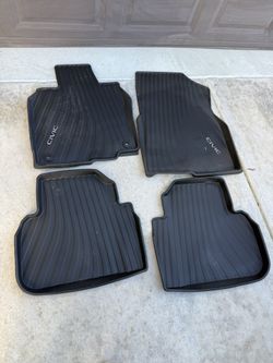 2022-2024 Honda Civic All-Weather Floor Area Liners Protector Mats Set Of 4 Black - Honda (08P17-T20-110)