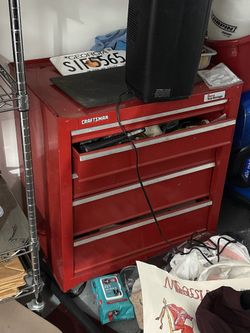 Craftsman Red Rolling Tool Chest + assorted tools