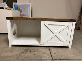 Farmhouse Cat Litter Box Enclosure Table