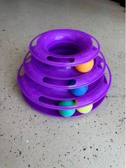Cat Toy - 3-Level Track Tower with 4 Balls