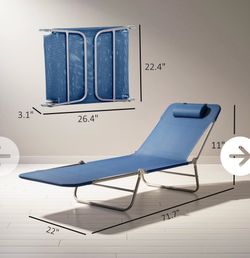 Outsunny foldable chaise lounge 3-position