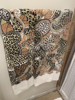 Animal Print Oversized Bath Towels