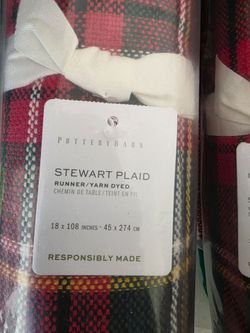 New in Package Pottery Barn plaid table runners