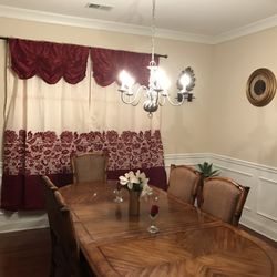 9 Piece Wooden Dining Room Table And Chairs