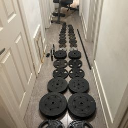 235lb+ Weight Set with Adjustable Bench & Bars