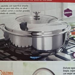 CACEROLA HONDA DE 14 QT DE ACERO INOXIDABLE 5-PLY VIDA SANA PRINCESS HOUSE 🌹🌷