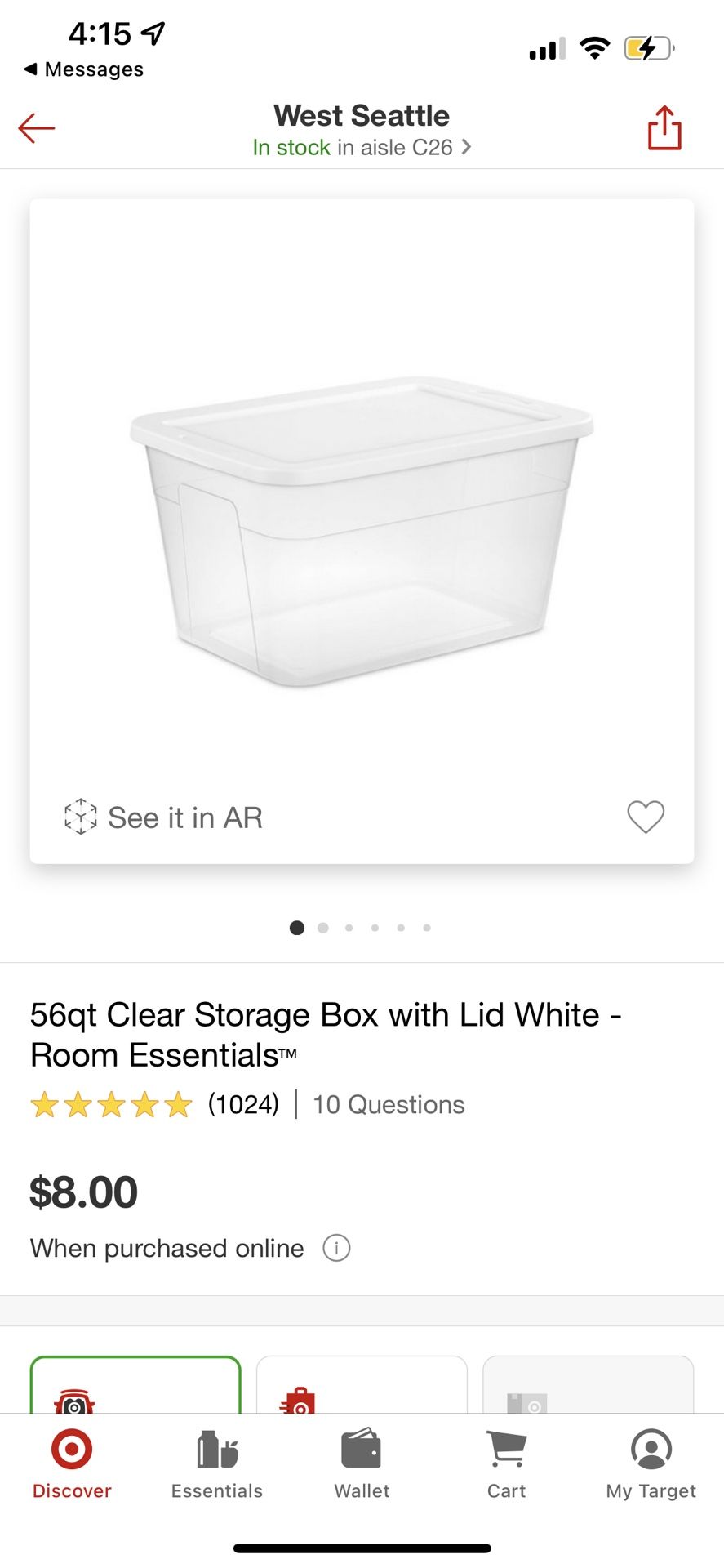 Clear 56Q Storage Containers / Boxes