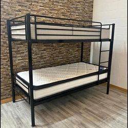 Brand new ! Twin over Twin Metal Bunk Bed For Sale - Financing