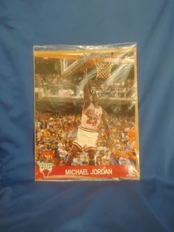Factory Sealed Jumbo 1990 Michael Jordan Basketball Card NBA Hoops Action 8x10" Photo