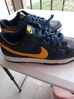 Nike Dunk Low Navy Blue and Yellow Sneakers