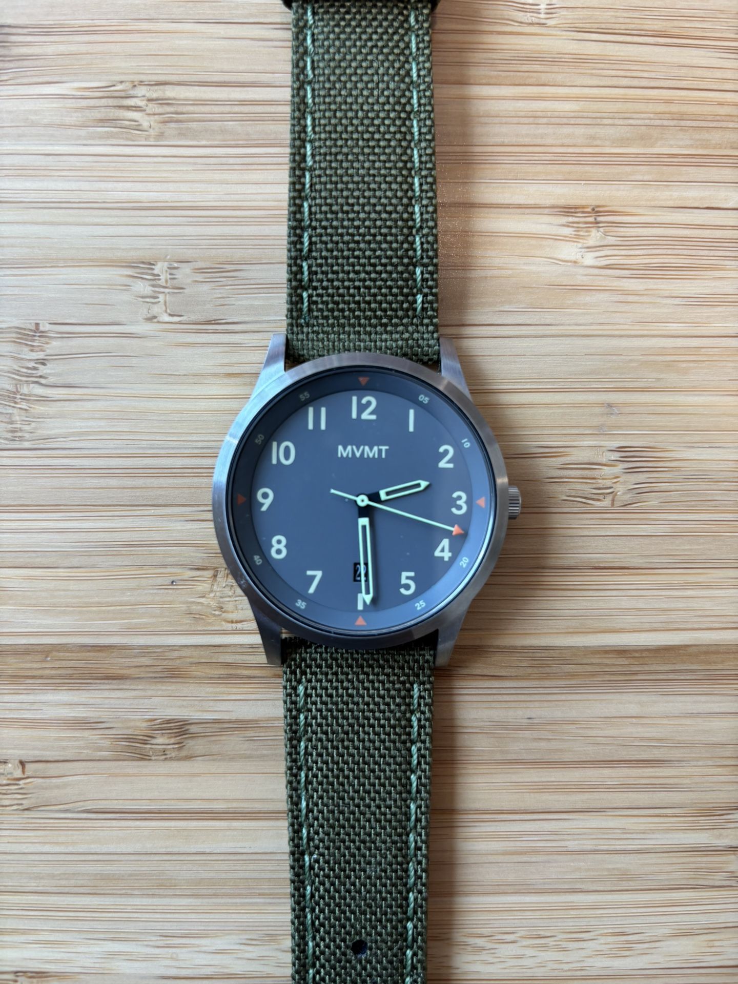 MVMT Field Watch - Pine Green Nylon Band