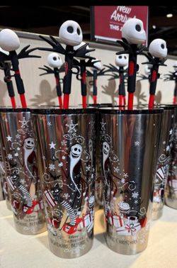 Nightmare Before Christmas Metallic Tumbler – Jack Skellington Topper – Disney Parks x Starbucks