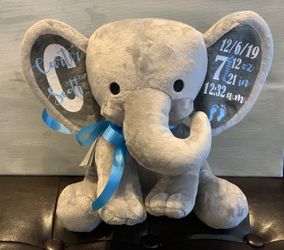 Personalized plush elephant