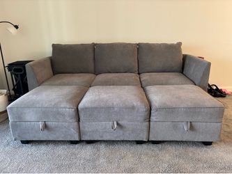 6-Piece Modular Sleeper Sectional Sofa / couch with Storage – Great Condition!