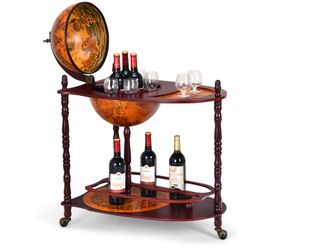 Globe Bar liquor cabinet old world nautical map