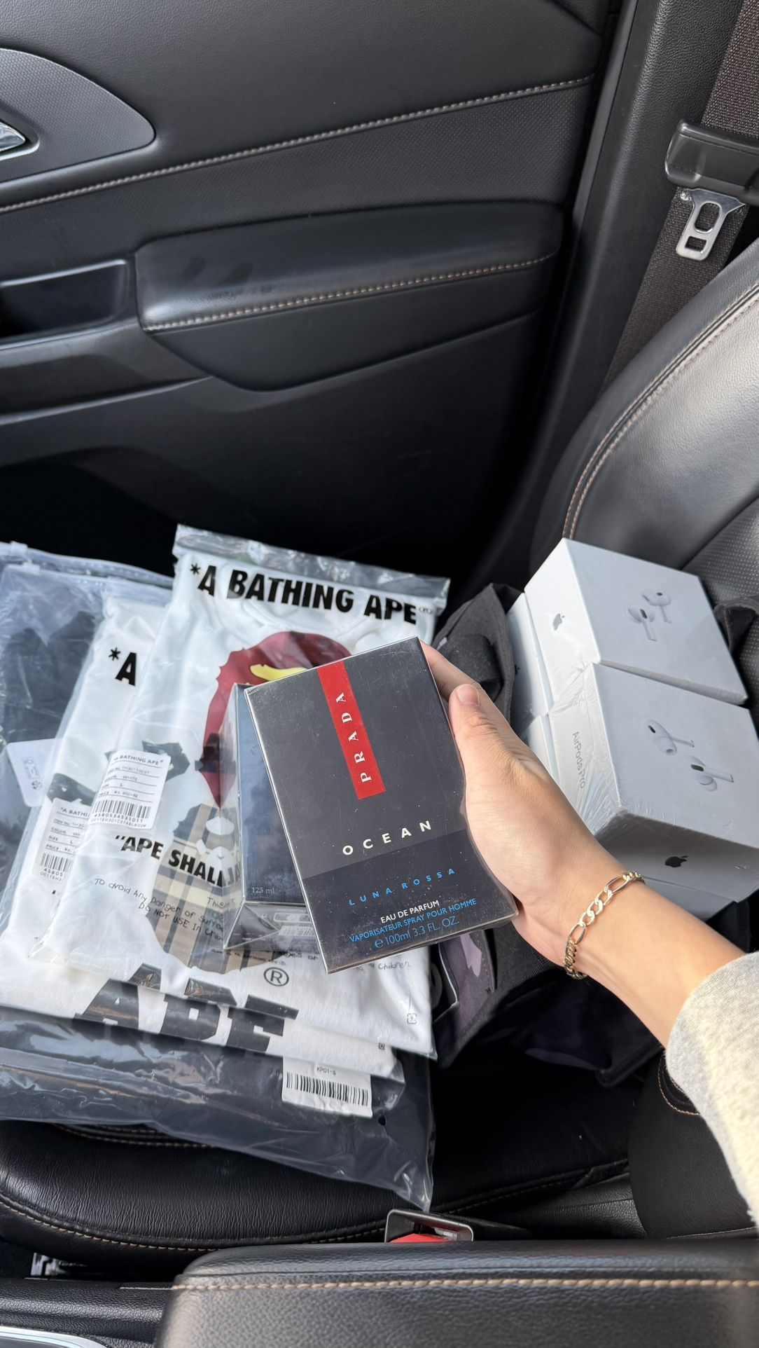 airpods, colognes ,bape tees