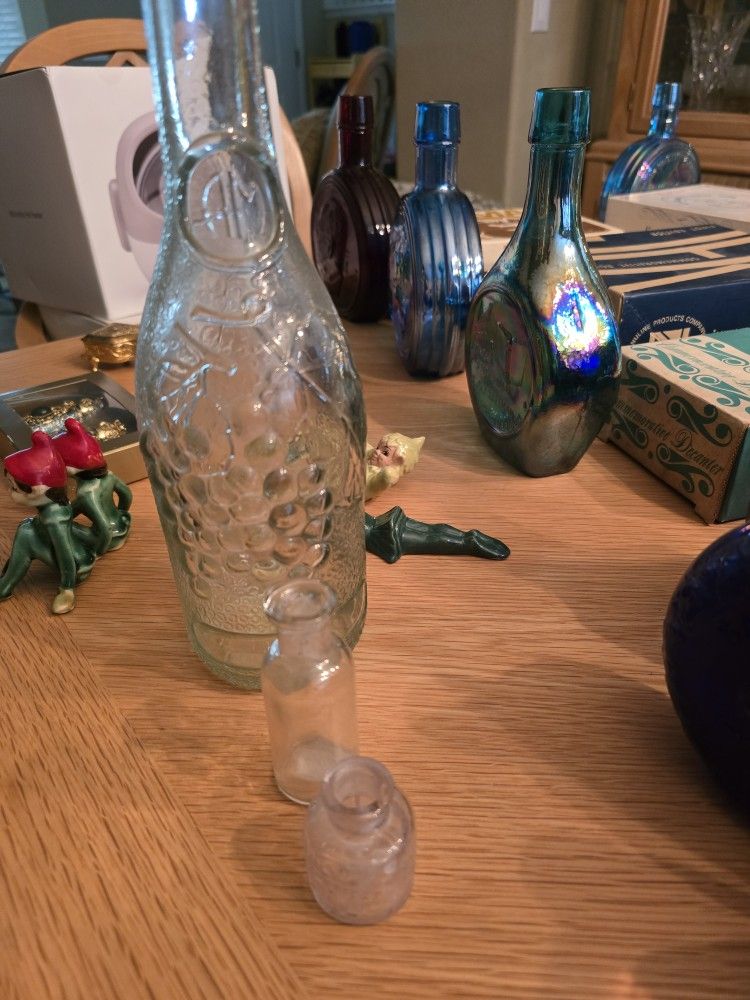 Clear glass antique items