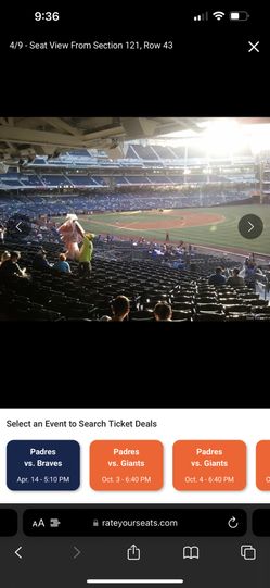 San Diego Padres Opening Series. April 18-19 Game + Future Games. Read Description 