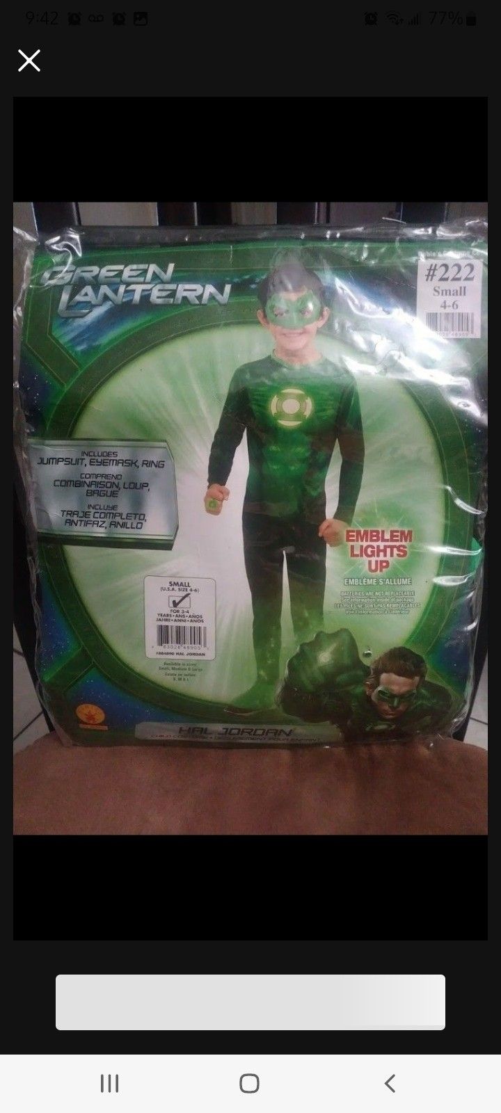 Green Lantern Costume With Extras