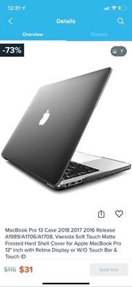 MacBook Pro 13 Case 2018 2017 2016 Release A1989/A1706/A1708, Vaesida Soft Touch Matte Frosted Hard Shell Cover for Apple MacBook Pro 13" inch with R