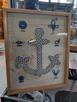 Nautical Knot Framed Wall Art Anchor Design Los Angeles Harbor Chart