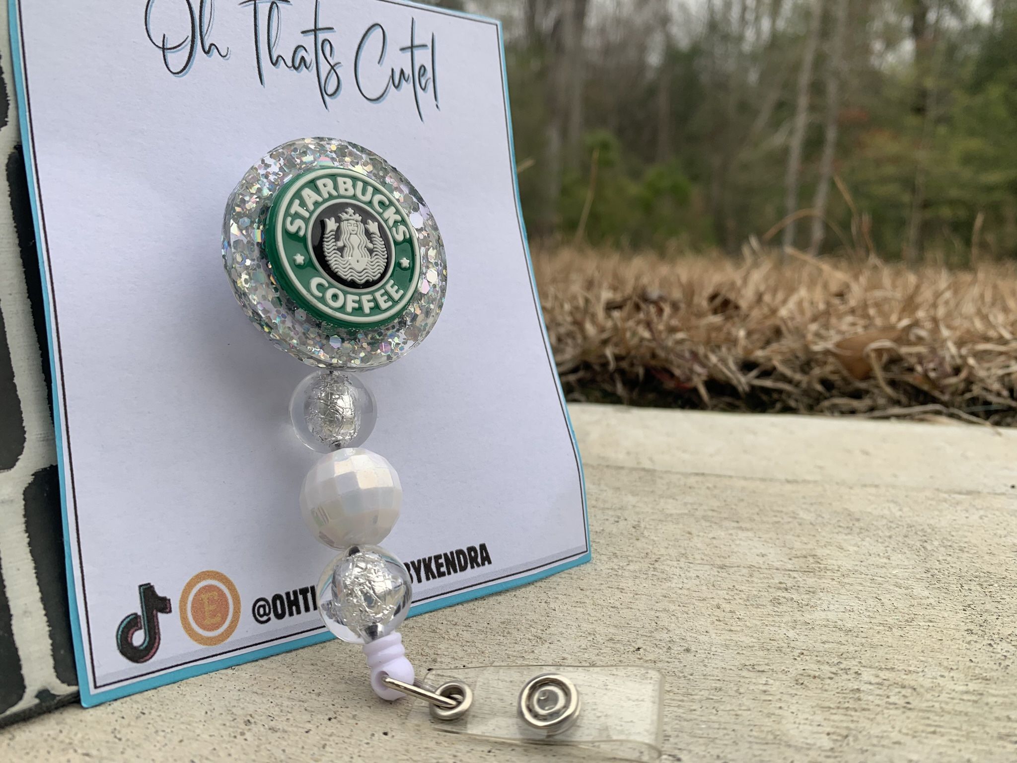 Starbucks Themed Badge Reel Holder