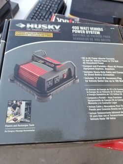 Brand new husky 400 watt vehicle power system DC to AC power inverter converts 12 volts to 115 volts new