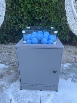 Outdoor Patio Propane Fire Pit with Wind Guard and Fire Balls