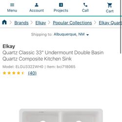 Elkay Quartz Classic 33” UM Sink