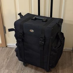 Professional Makeup Artist Rolling Case | Portable Cosmetic Organizer with Lights & Wheels