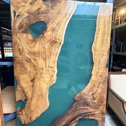Live edge epoxy table top 79”x 39