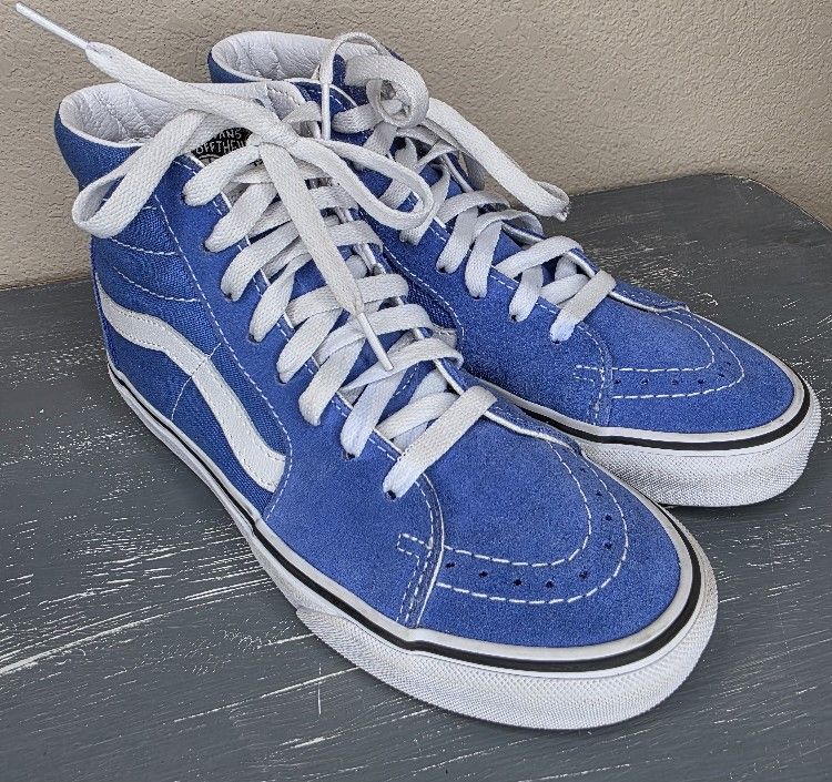 Vans Shoes Unisex Mens 6 Womens 7.5 Skateboard Sneaker Suede Blue High Top