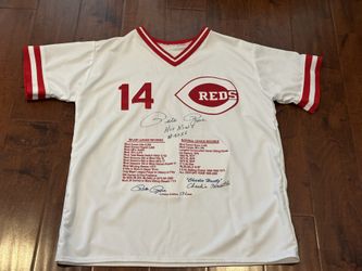 Pete Rose Autographed Jersey With Inscriptions 