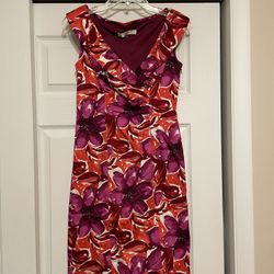 Evan Picone Pink & Red Floral Dress - Size 4P