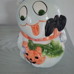 Halloween Ghost Cookie Jar  Boo Bat Pumpkin