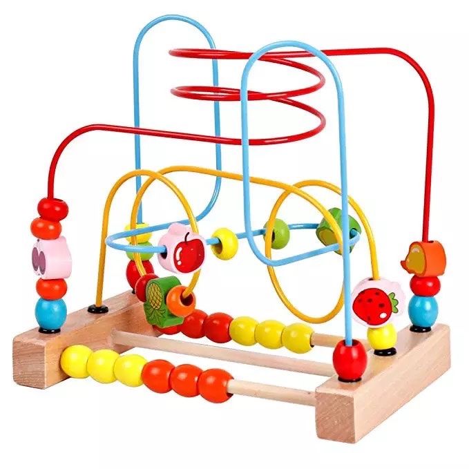 Wooden Educational Roun Bean Colorful Toy For Babies And Toddlers Great Gift