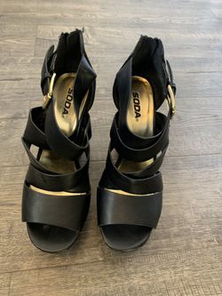 Black Wedges- size 9