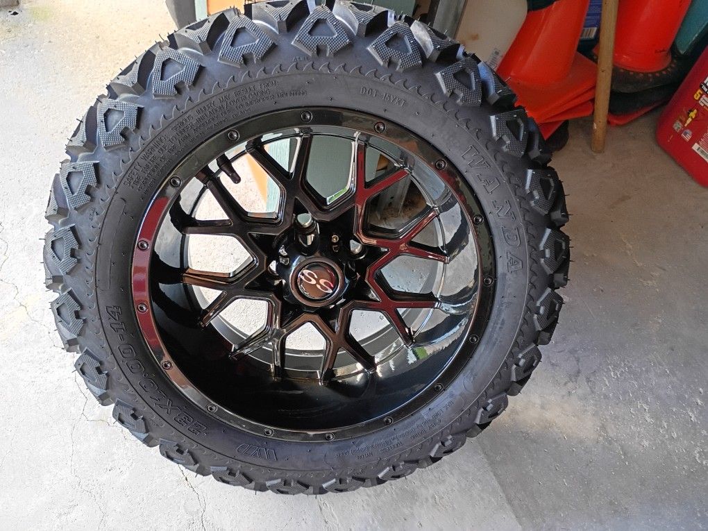 Golf Cart Tires And Mag Wheels (High Gloss Black)