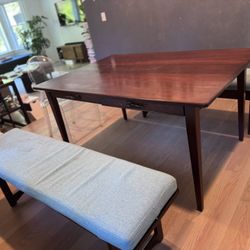 Solid Cherry Wood Dining Table w/ Benches