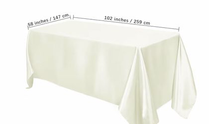 7 Ivory Silk Table Cloth - Rectangle
