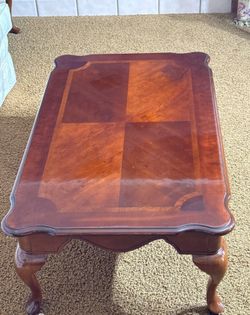 Matching 3 Piece Set. Beautiful Solid Wood Queen Table with two matching End Tables.