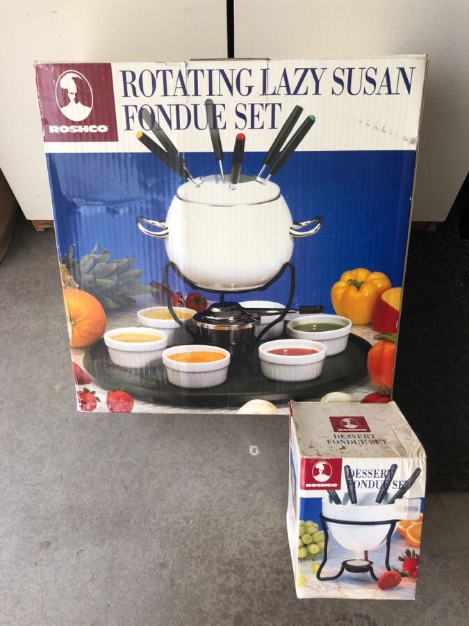 Fondue Set with Dessert set as well.