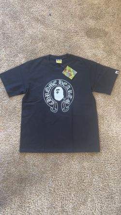 Black chrome heart x bape tee
