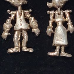 Popeye & Olive Sterling Silver  Pend For Knecklace 