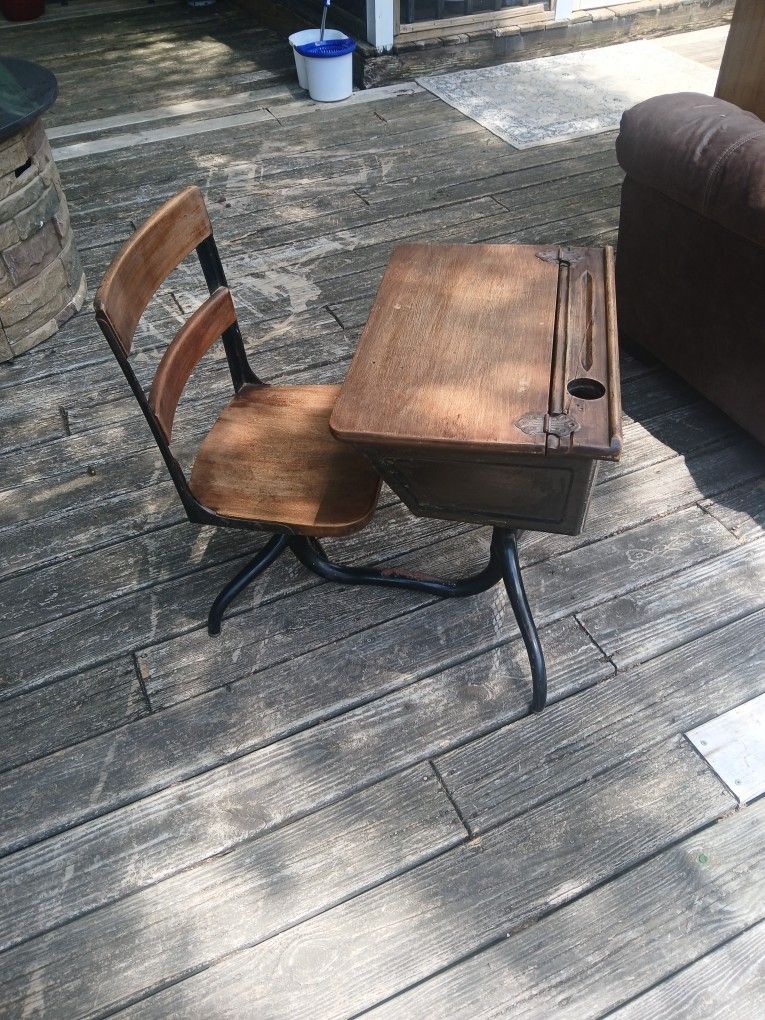 Child's Old School Desk
