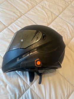 LS2 Motorcycle Helmet – Black – Bluetooth Included – Riding Helmet