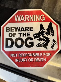 Metal “beware Of Dog” Sign