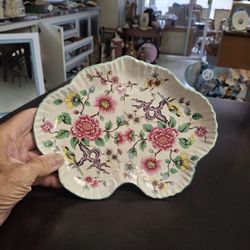 Vintage Mid-century Old Foley James Kent Decorative Candy Dish " Chinese Rose " Pattern Made In Staffordshire England 9.25" X 7.5"