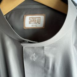 Brand New Al-Aseel Summer Thobe Curved Collar الأصيل (light Grey)